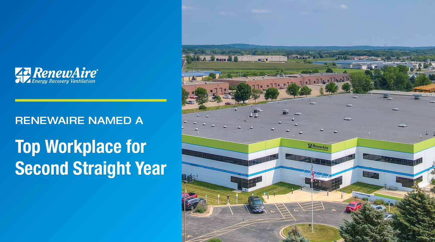 RenewAire Named a Top Workplace for Second Straight Year