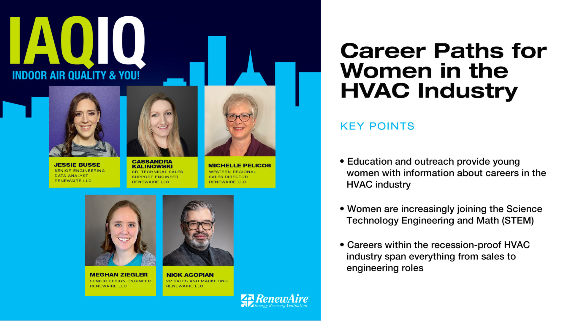 Four women leaders at RenewAire discuss their career paths in the HVAC industry