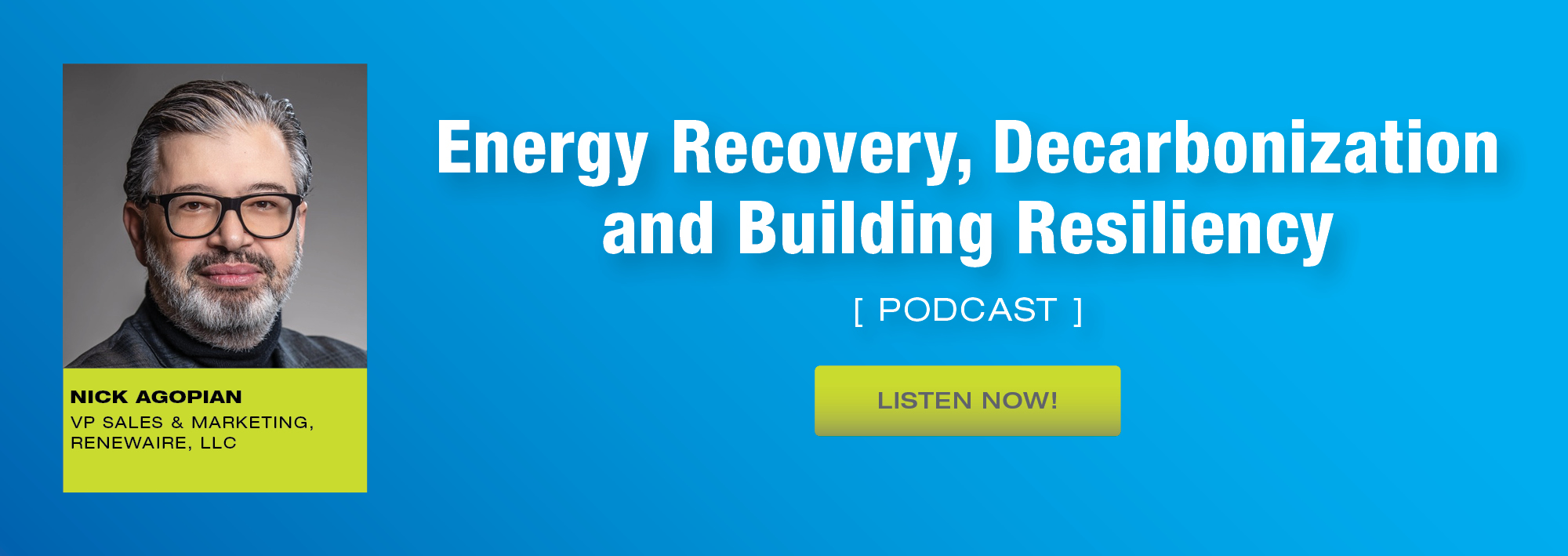 RenewAire IAQ IQ podcast on Energy Recovery, Decarbonization and Building Resiliency