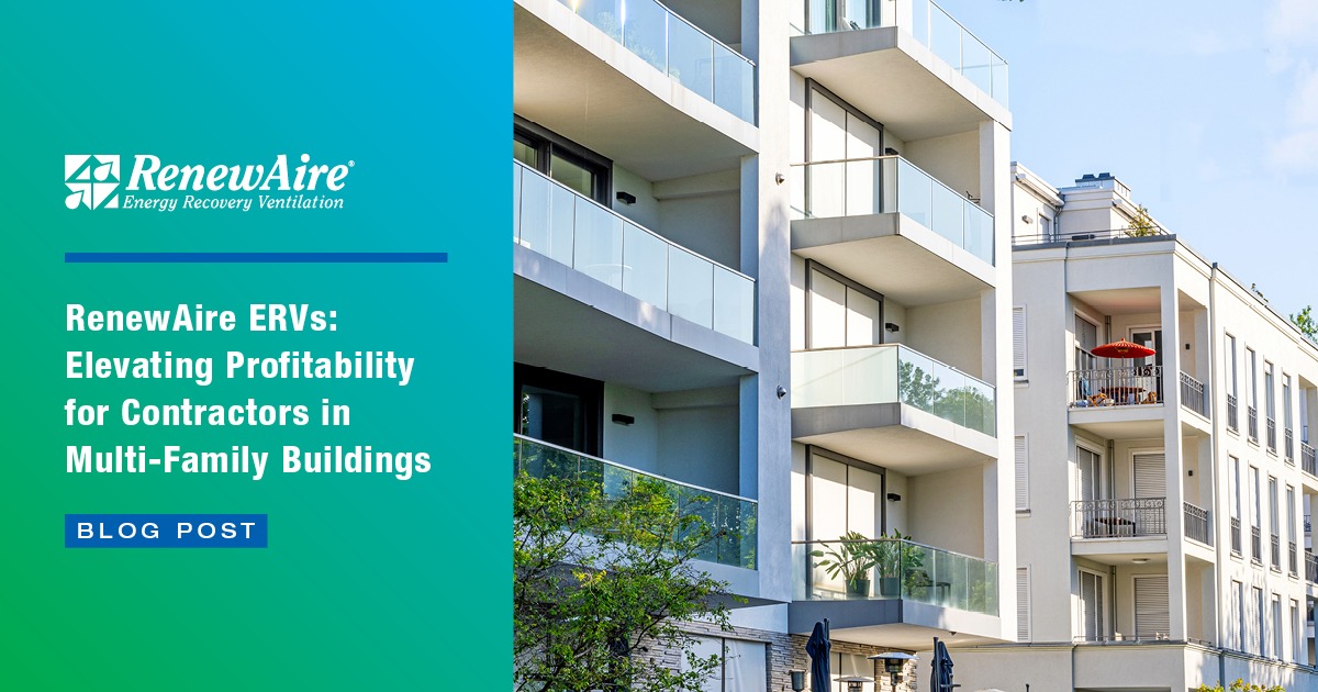 RenewAire ERV systems for multi-family buildings helping contractors qualify for IRC 45L tax credits and energy-efficient building certifications.