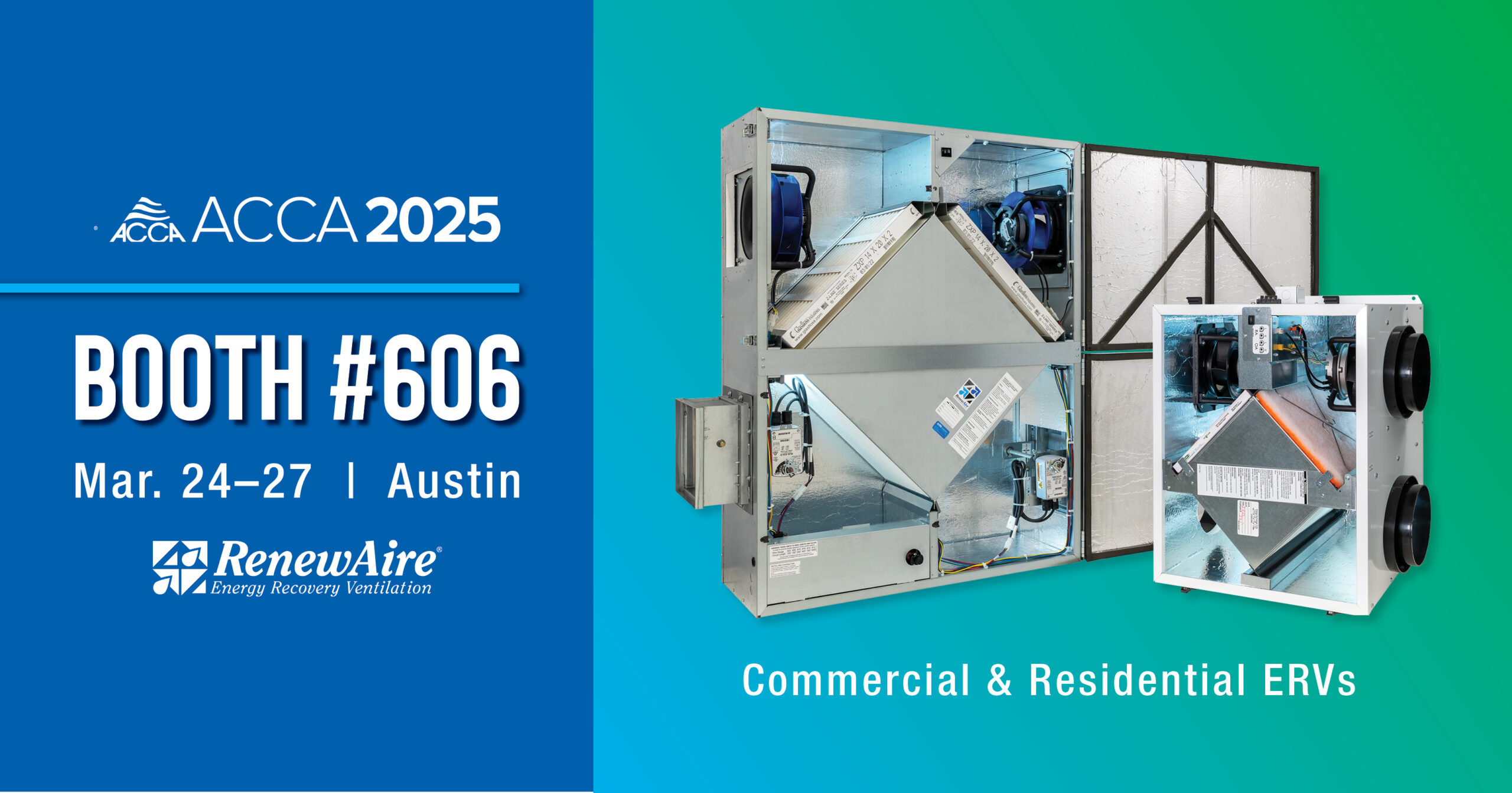 RenewAire will be at booth 606 for the 2025 ACCA conference.