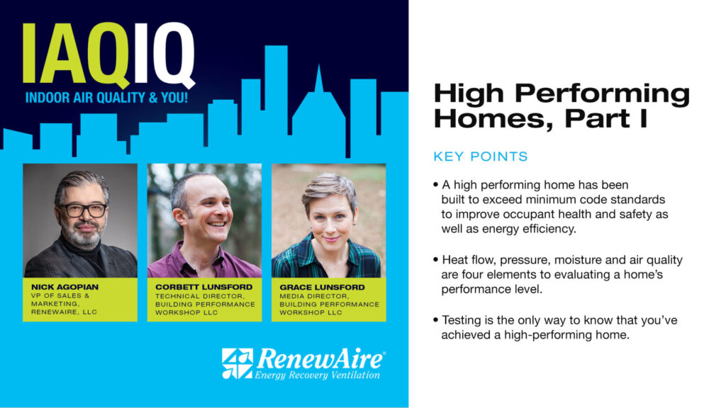RenewAire Blog High Performing Home | Energy Recovery Ventilation