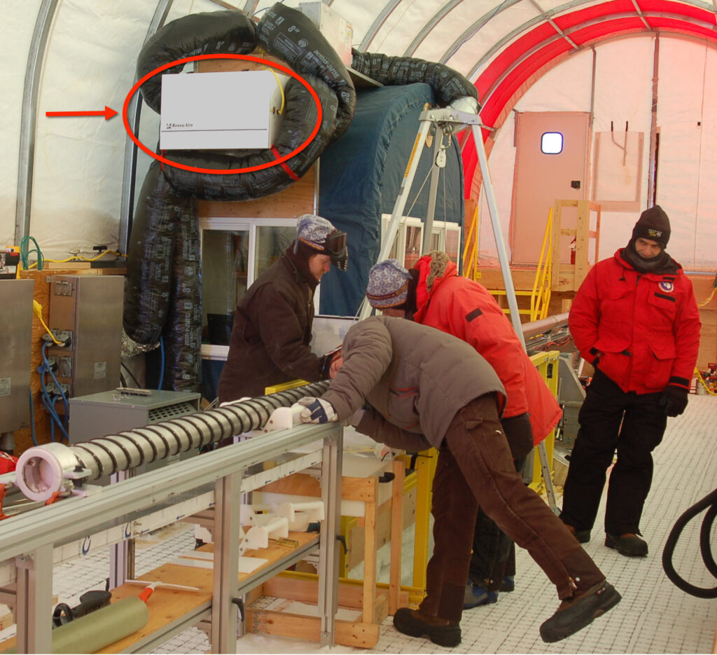 RenewAire ERV at work in the SPICE Core drill room
