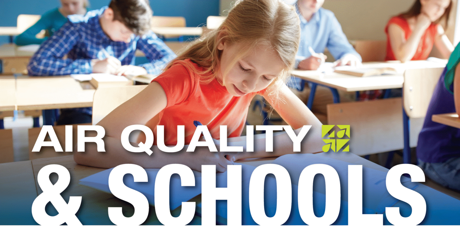 students learning in classroom with poor indoor air quality in schools
