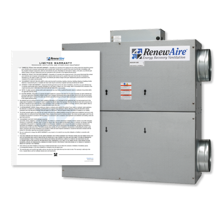 Register your RenewAire energy recovery ventilators (ERV) or dedicated outdoor air systems (DOAS) to take advantage of our warranty program.