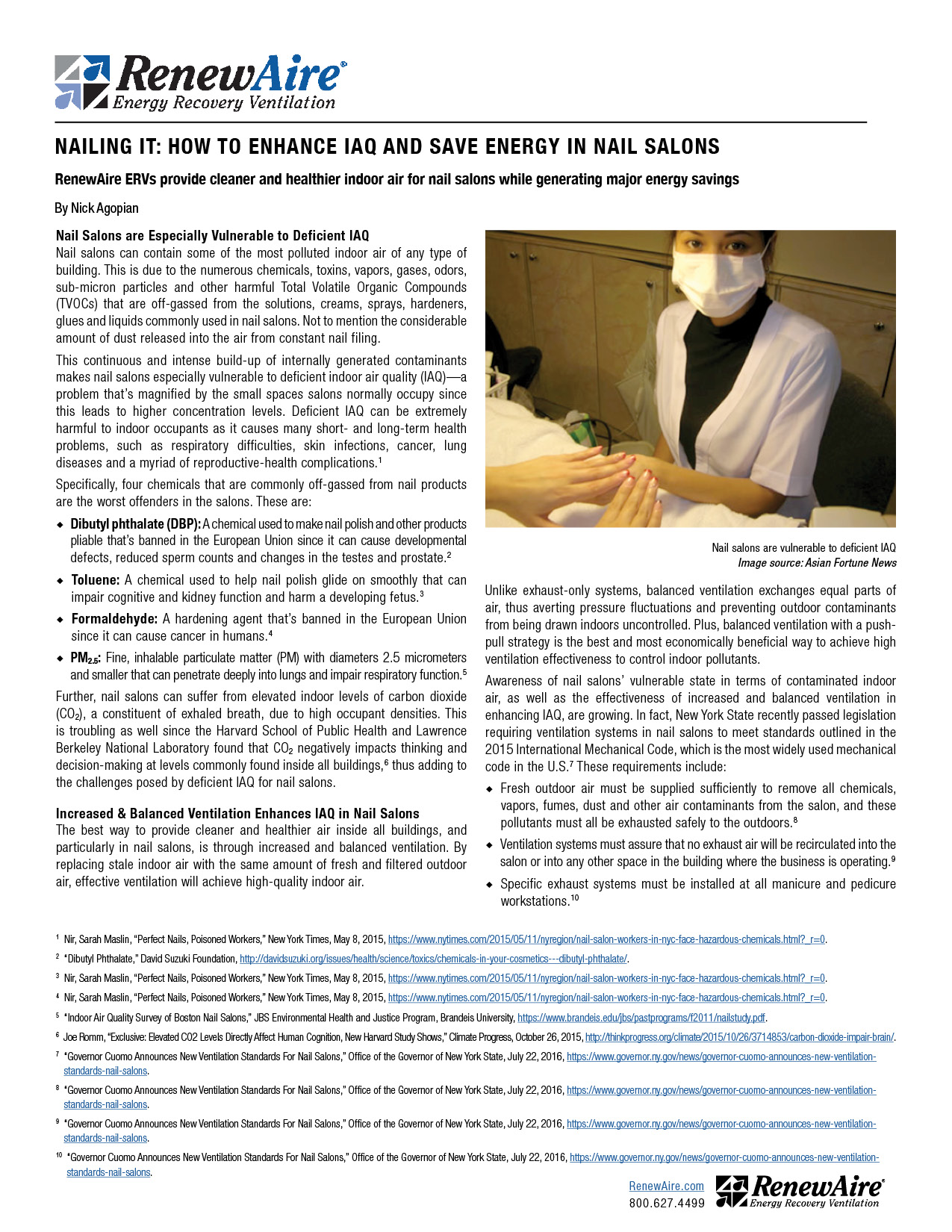 Nail Salons: How to Enhance IAQ and Save Energy