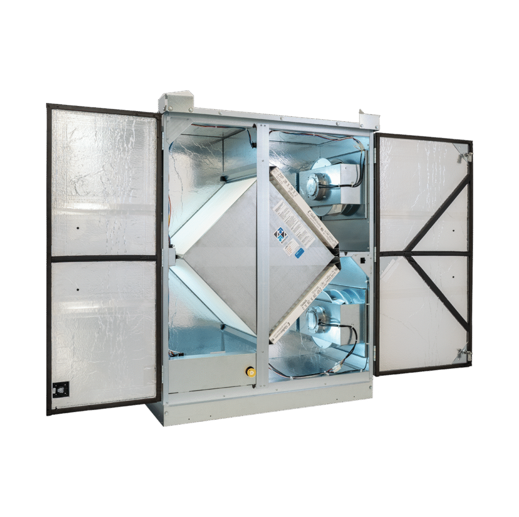 RenewAire HE10RT ERV (Energy Recovery Ventilator) pour les installations en toiture et les projets de ventilation commerciale de taille moyenne.