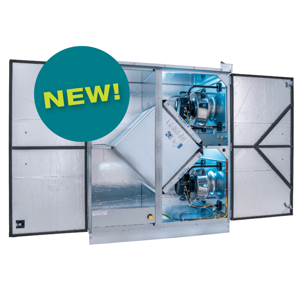 With a CFM range of 369-1621, the commercial HE15RT energy recovery ventilator (ERV) provides energy-efficient ventilation.