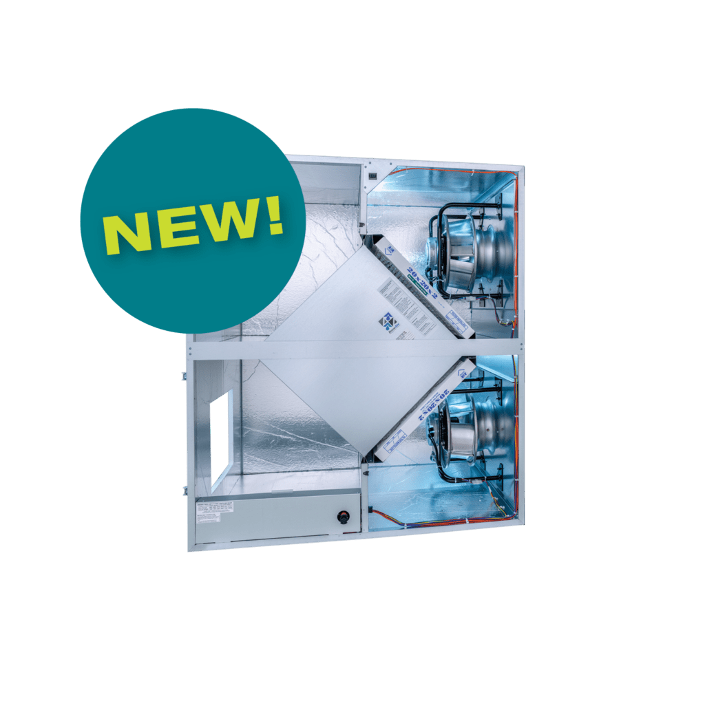 With a CFM range of 500-2200, the commercial HE20IN energy recovery ventilator (ERV) provides energy-efficient ventilation.