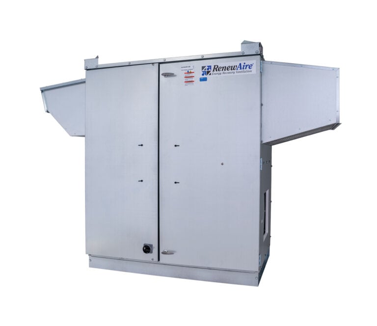 RenewAire HE15 commercial energy recovery ventilator unit for veterinary clinics and animal shelters.