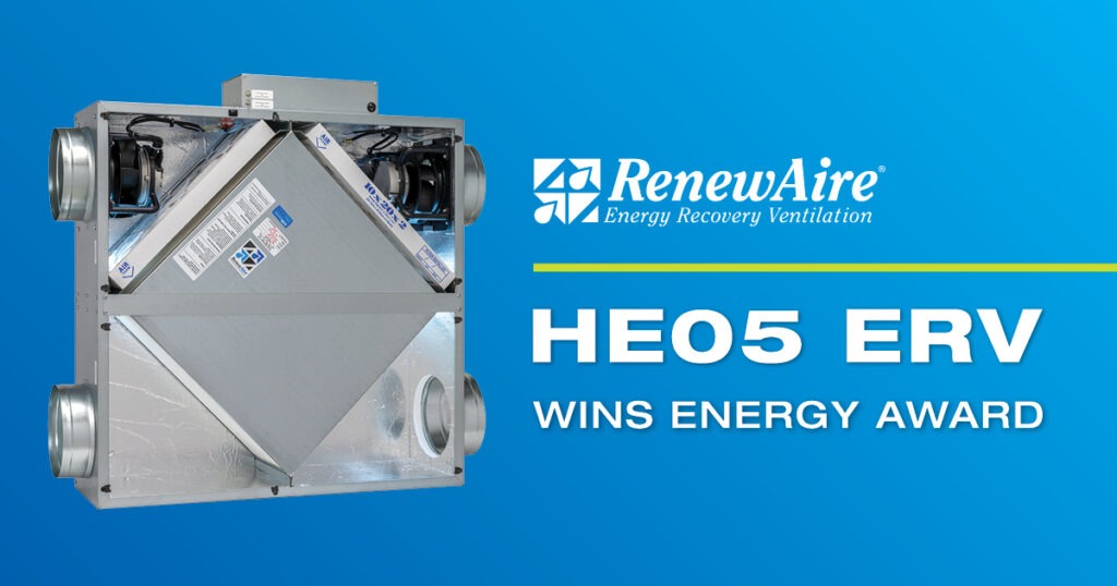 Le VRE HE05 de RenewAire a reçu le prix du nouveau produit de l'année 2025 pour sa récupération d'énergie très performante dans des applications où l'espace est restreint.