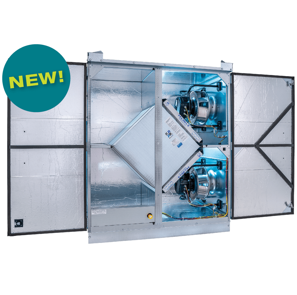With a CFM range of 369-1621, the commercial HE15RT energy recovery ventilator (ERV) provides energy-efficient ventilation.