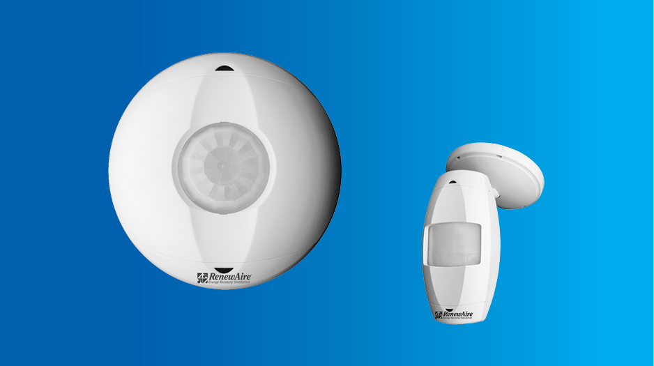 RenewAire ceiling- and wall-mounted occupancy sensors trigger airflow changes based on activity within the space.